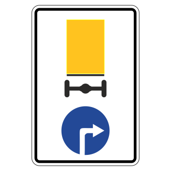 Дорожный знак 4.8.2 «Направление движения транспортных средств с опасными грузами» (металл 0,8 мм, I типоразмер: 900х600 мм, С/О пленка: тип А коммерческая)